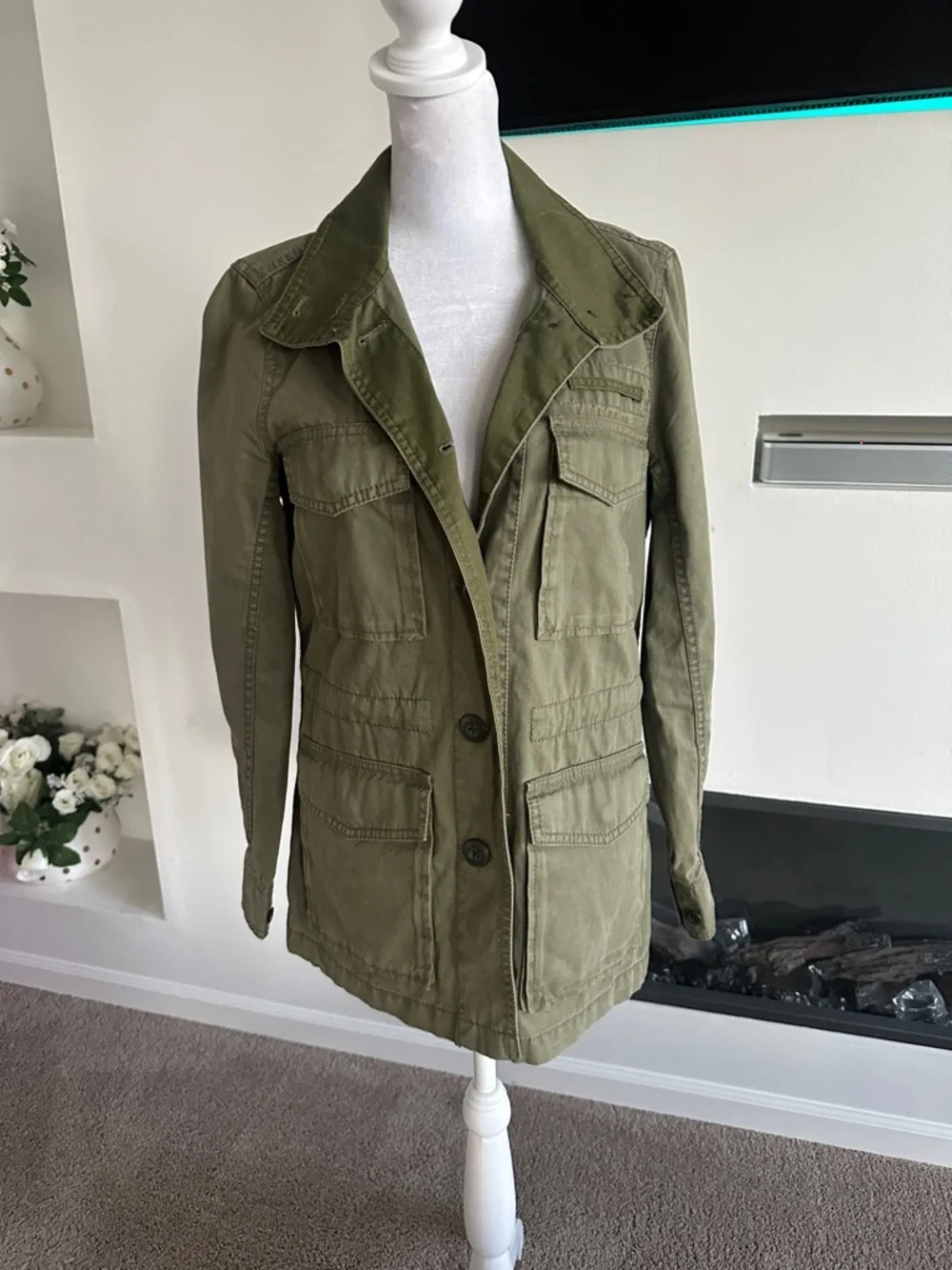 Madewell Olive Green Utility Jacket with Patch Pockets